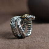 Retro Sterling Silver Snake Adjustable Ring