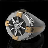 Round Compass Alloy Ring