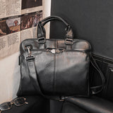 Solid Versatile PU Leather Briefcase