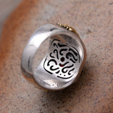 Vintage Geometric Red Zircon Crystal Ring