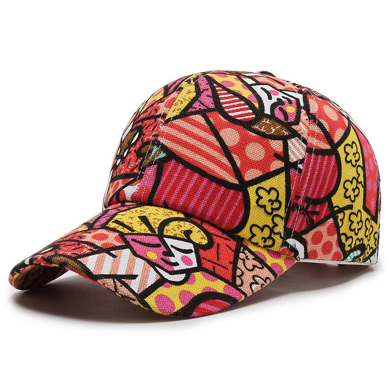 Gorra de Lona Estampada Abstracta