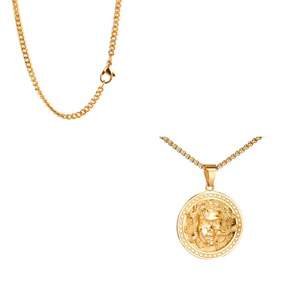 Medusa Titanium Steel Pendant Necklace