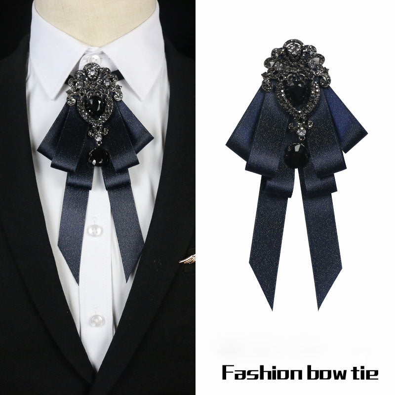 Charmed Rhinestone Brooch Multilayer Tie