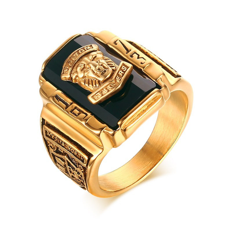 El anillo de acero de titanio Tiger Walton de 1973 