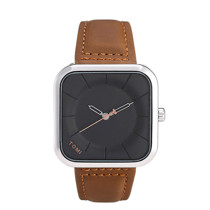 Minimalist Design Square Leather Watch