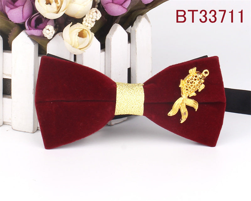 Metal Applique Red Bow Tie