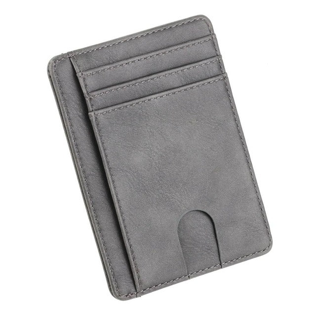 Minimalist Solid Color PU Leather Card Wallet