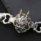 Devil Head Buckle Curb Chain Bracelet