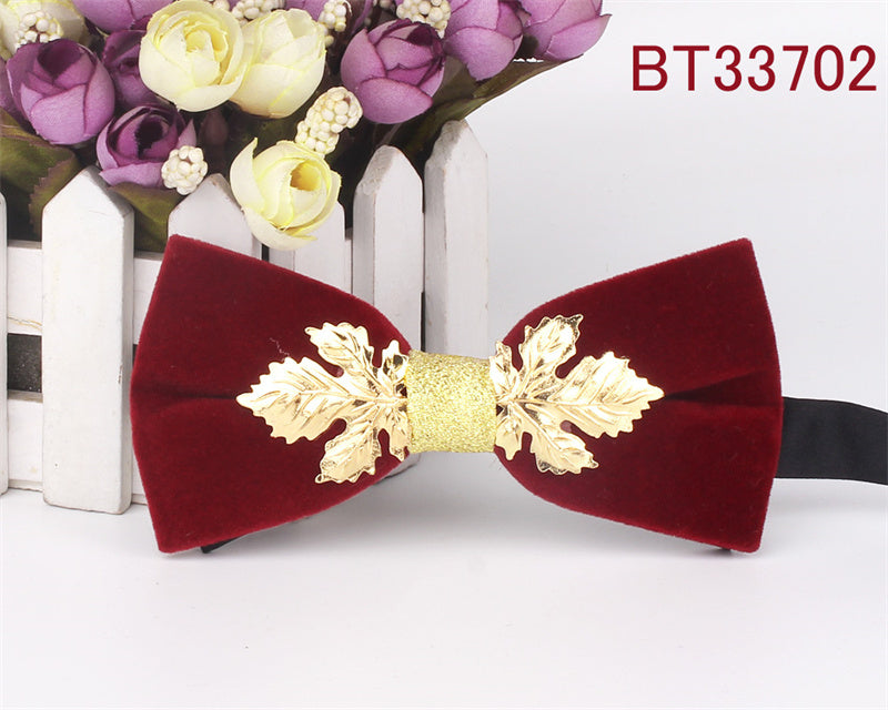 Metal Applique Red Bow Tie