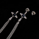 Vintage Double Cross And Chain Brooch