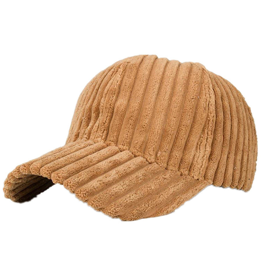 Gorra de terciopelo liso con rayas
