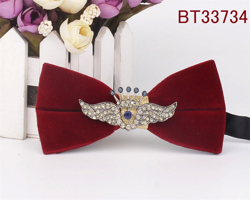 Metal Applique Red Bow Tie