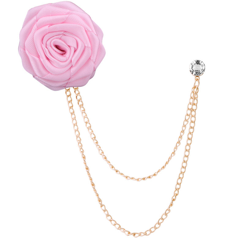 Broche de rosa y cadena