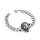 Lion Head Buckle Curb Chain Bracelet