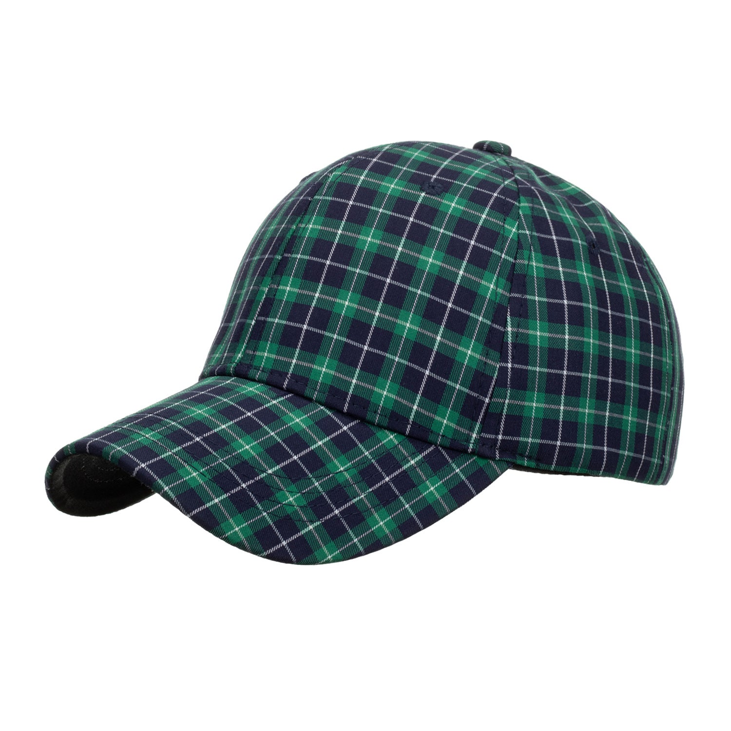 Gorra de poliéster con patrón de cuadros