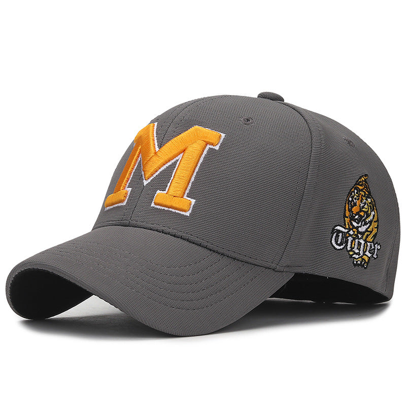 Letter & Tiger Embroidery Baseball Cap