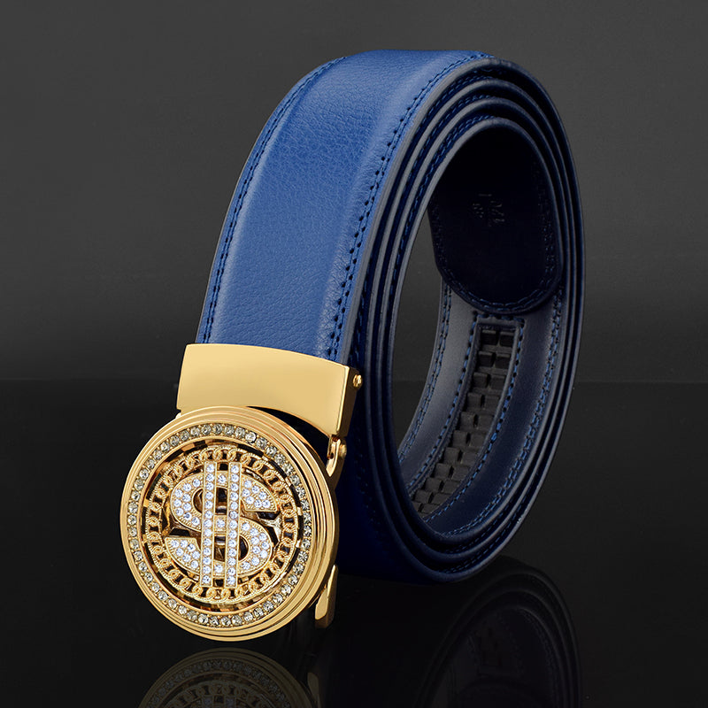 Luxury Rhinestone Buckle Dollars Pattern Belt