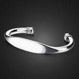 Minimalist Flat Silver Cuff Bracelet