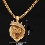 Crowned Lion Hip Hop Necklace
