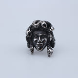 Gothic Medusa Head Steel Ring