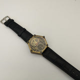 Reloj vintage con correa de piel de vacuno en forma de hexágono