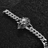 Lion Head Buckle Curb Chain Bracelet