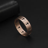 Hollow Cross Stainless Steel Ring