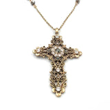 Religious Christianity Cross with Rhinestone Necklace