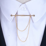 Simple Shirt Clip Chain Collar Brooch