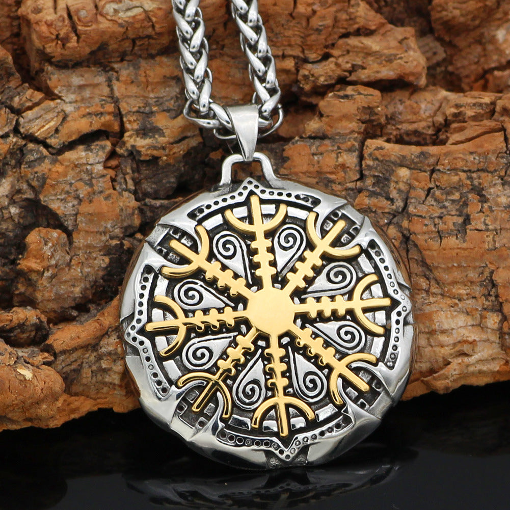 Retro Viking Totem Geometric Pendant Necklace