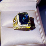 Vintage Rhinestone Decorated Brass Ring