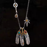 Angel's Wish Feather Chain Set Necklace