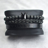 Rhinestone Crown Charmed Bracelet Set