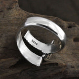 Vintage Distressed Japanese Samurai Sterling Silver Ring
