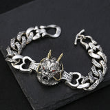 Devil Head Buckle Curb Chain Bracelet
