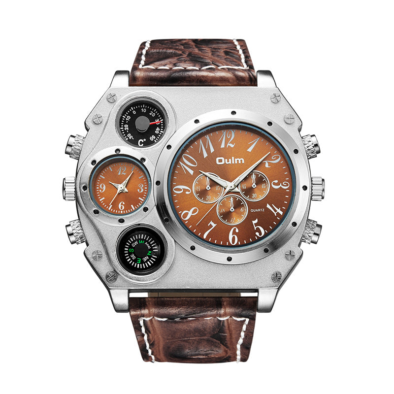 Montres de quartz couronne en cuir Pu Casual Pu