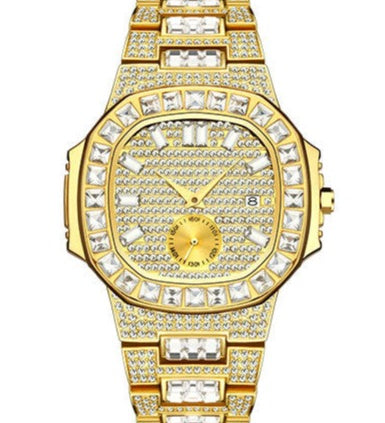 Waterproof Quartz Rhinestone Stainless Steel Watch