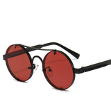 Retro Round Frame Double Beam Sunglasses
