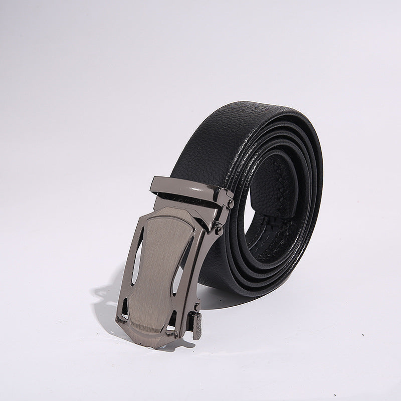 Casual Automatic Black Leather Belt