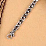 Vintage Carved Clasp Closure Curb Chain Bracelet