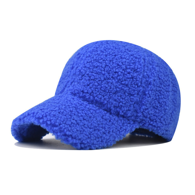 Solid Lamb Wool Warm Baseball Cap