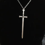 Gothic Sword Pendant Bronze Necklace