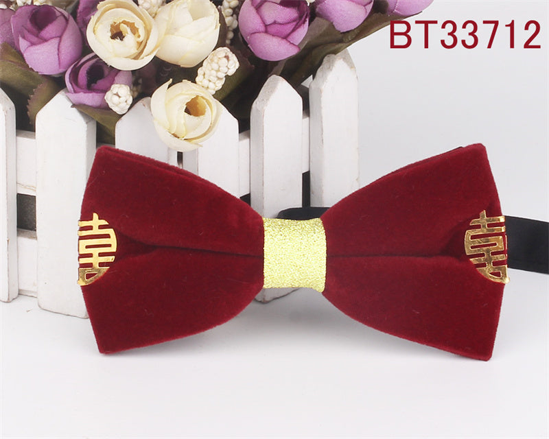 Metal Applique Red Bow Tie