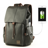 Two Side Pockets PU Leather Backpack