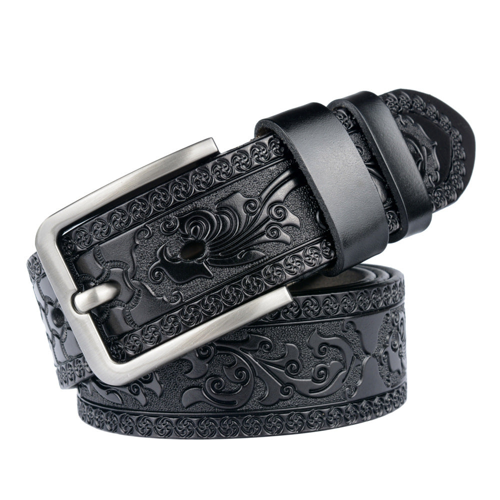 Retro Carved Floral Pattern Belt