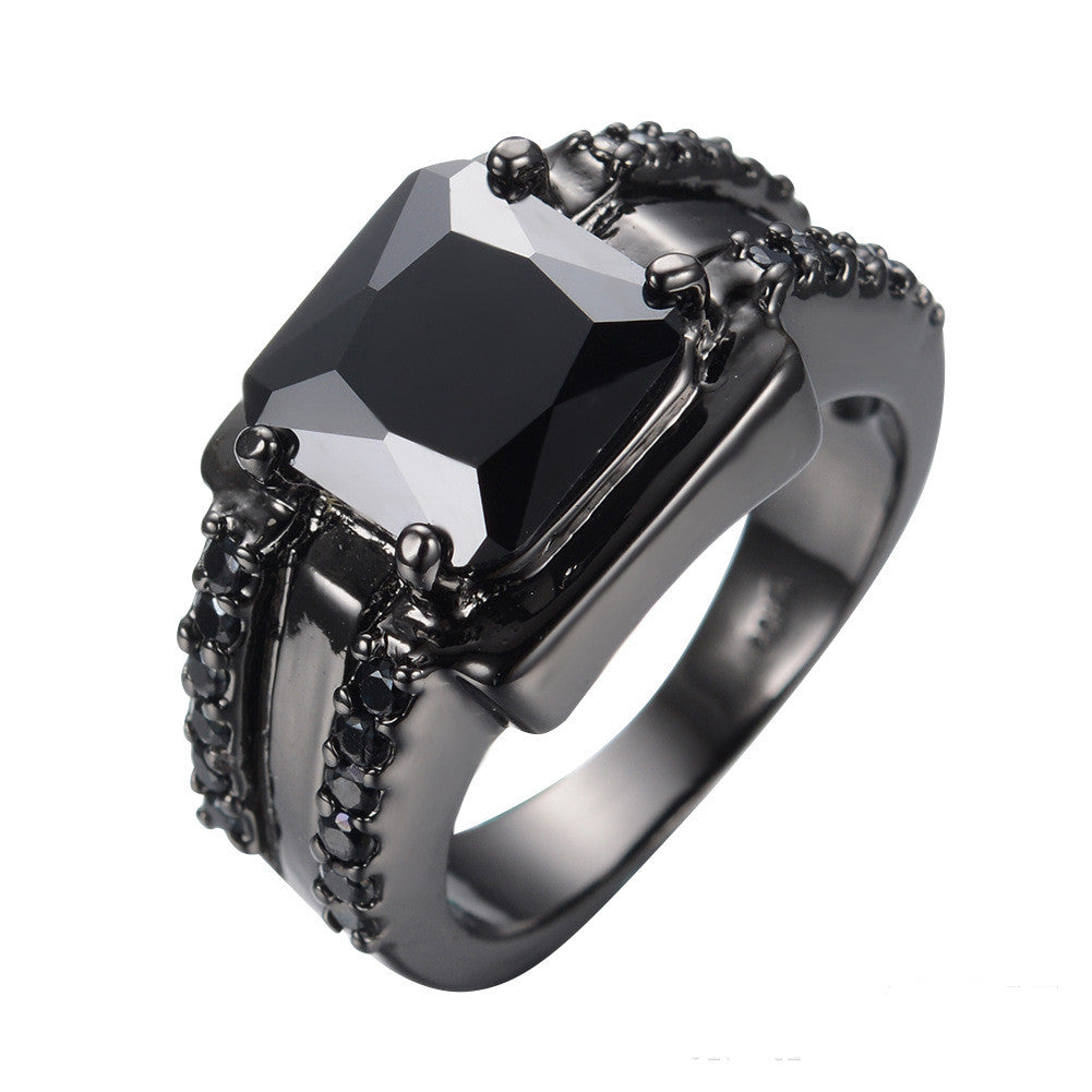Retro Zircon Big Square Diamond Ring