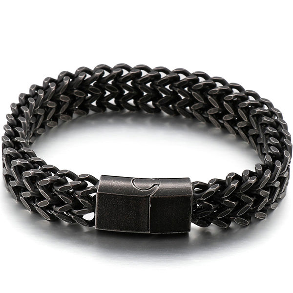 Double Row Titanium Steel Chain Bracelet