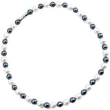 Schwarz -Weiß -Perlen Halskette