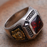 Vintage Geometric Red Zircon Crystal Ring