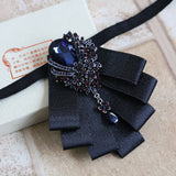 Drop Dangle Rhinestone Decorated Bow Tie